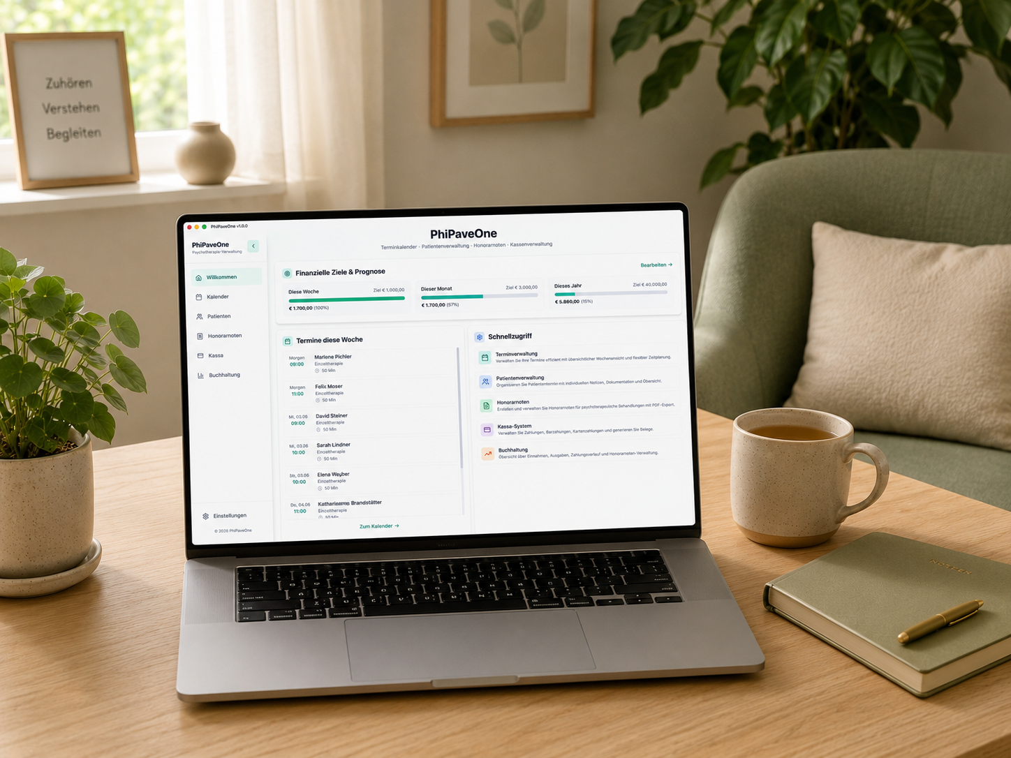 PhiPaveOne auf dem Mac — die Praxisverwaltung im Einsatz